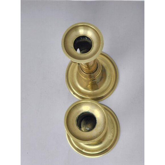 Vintage Brass Adjustable‎ Candlestick Holders Pair Brass & Copper Castilian - Picture 5 of 10